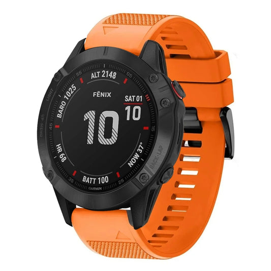 For Garmin Fenix 6 Pro Quick Release 22mm Silicone Watch Band(Orange) - Watch Bands by buy2fix | Online Shopping UK | buy2fix