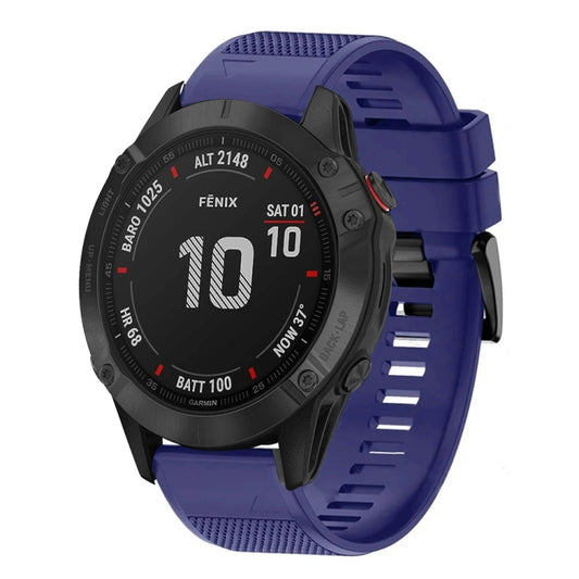For Garmin Fenix 6 Pro Quick Release 22mm Silicone Watch Band(Midnight Blue) - Watch Bands by buy2fix | Online Shopping UK | buy2fix