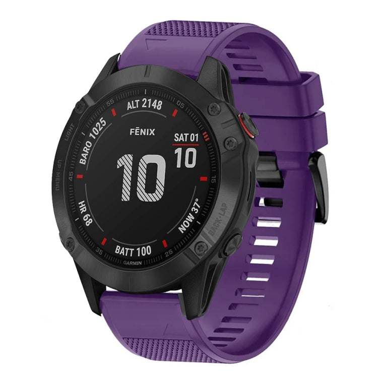 For Garmin Fenix 6 Pro Quick Release 22mm Silicone Watch Band(Purple) - Watch Bands by buy2fix | Online Shopping UK | buy2fix