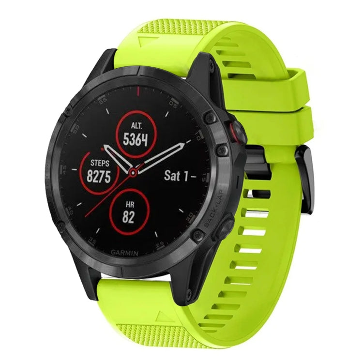 For Garmin Fenix 5 Quick Release 22mm Silicone Watch Band(Lime Green) - Watch Bands by buy2fix | Online Shopping UK | buy2fix