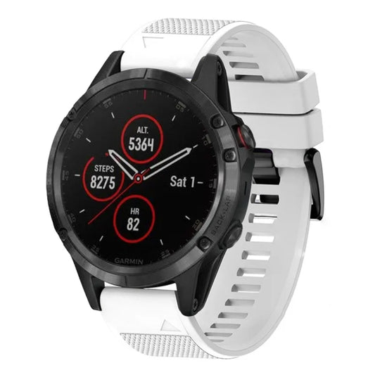 For Garmin Fenix 5 Plus Quick Release 22mm Silicone Watch Band(White) - Watch Bands by buy2fix | Online Shopping UK | buy2fix