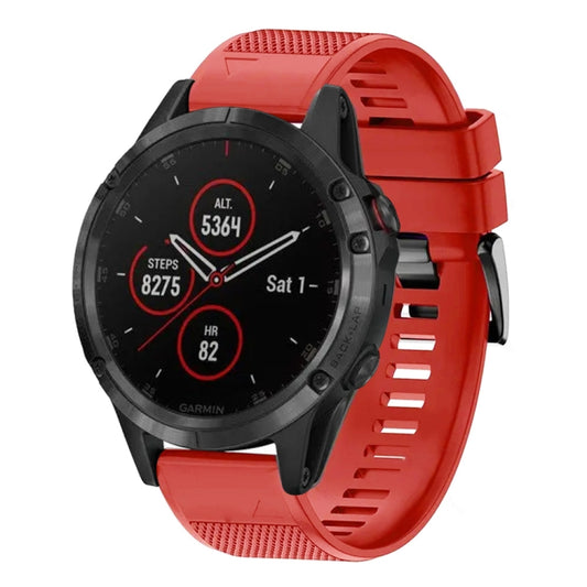 For Garmin Fenix 5 Plus Quick Release 22mm Silicone Watch Band(Red) - Watch Bands by buy2fix | Online Shopping UK | buy2fix
