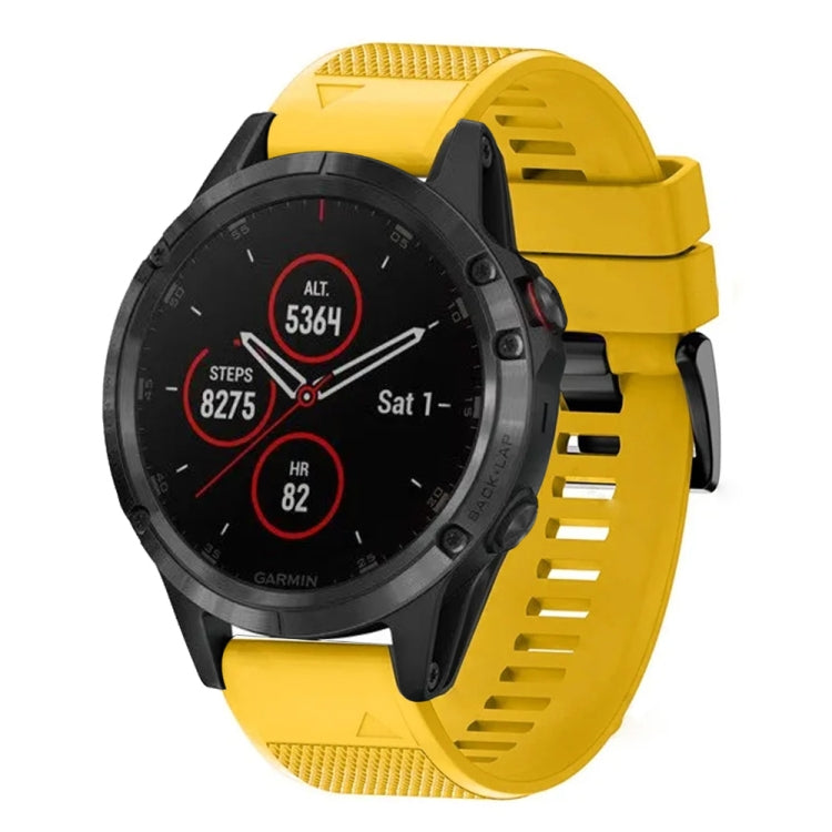 For Garmin Fenix 5 Plus Quick Release 22mm Silicone Watch Band(Yellow) - Watch Bands by buy2fix | Online Shopping UK | buy2fix