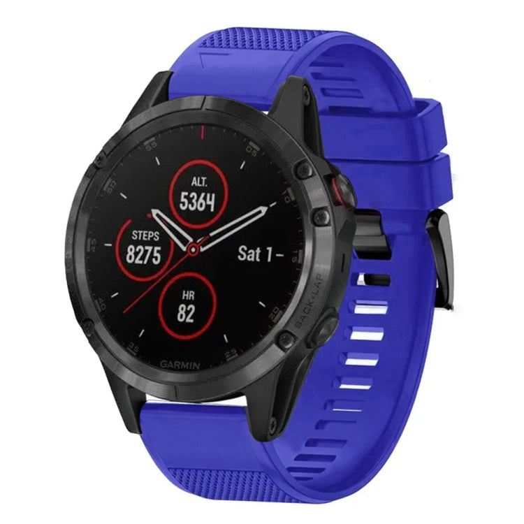 For Garmin Fenix 5 Plus Quick Release 22mm Silicone Watch Band(Dark Blue) - Watch Bands by buy2fix | Online Shopping UK | buy2fix