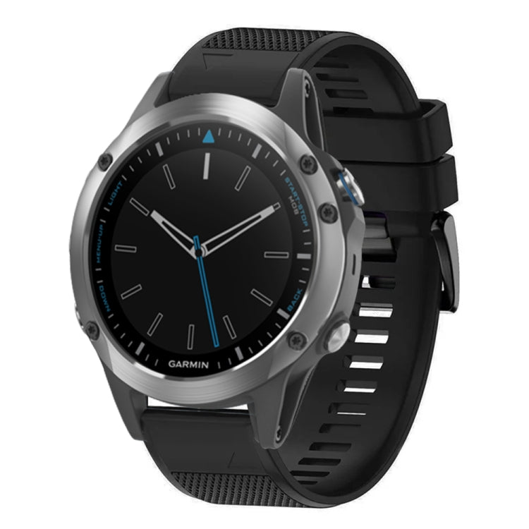 For Garmin Quatix 5 Quick Release 22mm Silicone Watch Band(Black) - Watch Bands by buy2fix | Online Shopping UK | buy2fix