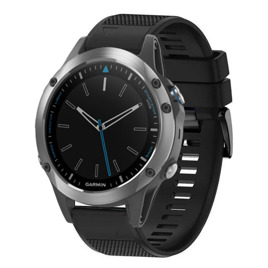 For Garmin Quatix 5 Quick Release 22mm Silicone Watch Band(Black) - Watch Bands by buy2fix | Online Shopping UK | buy2fix