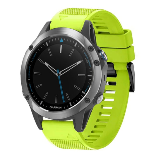 For Garmin Quatix 5 Quick Release 22mm Silicone Watch Band(Lime Green) - Watch Bands by buy2fix | Online Shopping UK | buy2fix