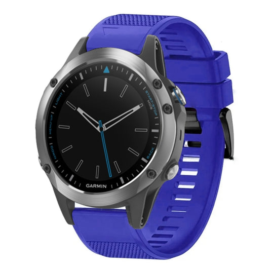 For Garmin Quatix 5 Quick Release 22mm Silicone Watch Band(Dark Blue) - Watch Bands by buy2fix | Online Shopping UK | buy2fix