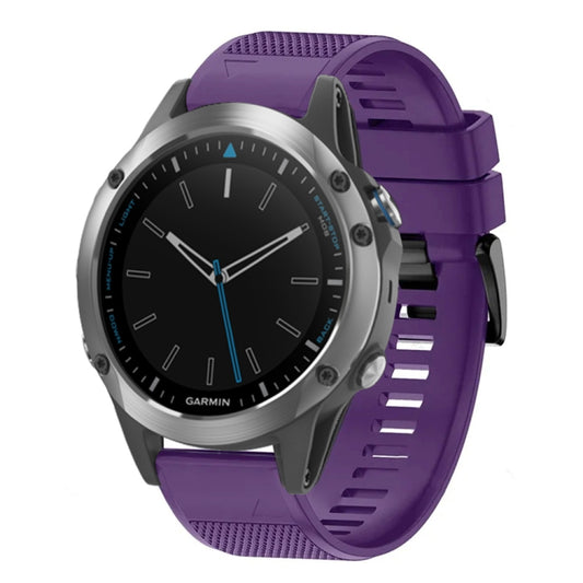 For Garmin Quatix 5 Quick Release 22mm Silicone Watch Band(Purple) - Watch Bands by buy2fix | Online Shopping UK | buy2fix
