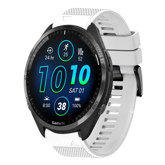 For Garmin Forerunner 965 Quick Release 22mm Silicone Watch Band(White) - Watch Bands by buy2fix | Online Shopping UK | buy2fix