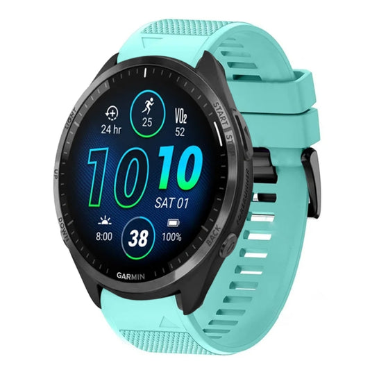 For Garmin Forerunner 965 Quick Release 22mm Silicone Watch Band(Mint Green) - Watch Bands by buy2fix | Online Shopping UK | buy2fix