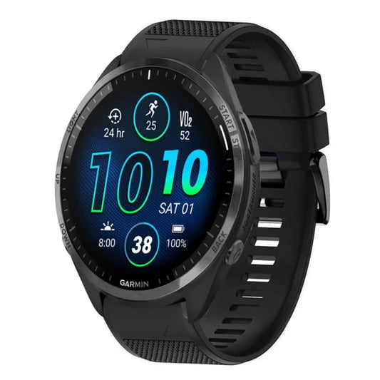 For Garmin Forerunner 965 Quick Release 22mm Silicone Watch Band(Black) - Watch Bands by buy2fix | Online Shopping UK | buy2fix
