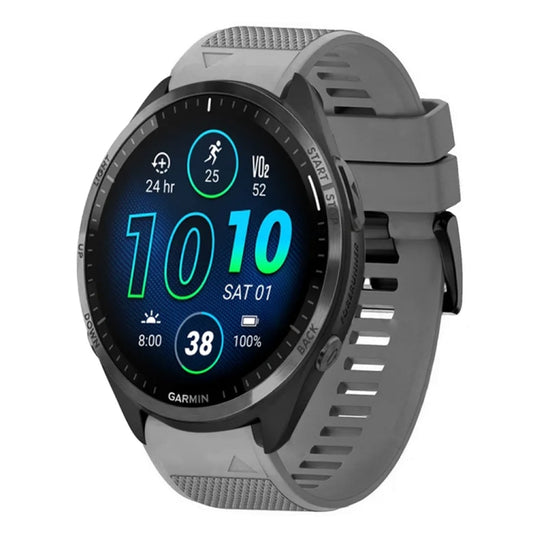 For Garmin Forerunner 965 Quick Release 22mm Silicone Watch Band(Grey) - Watch Bands by buy2fix | Online Shopping UK | buy2fix