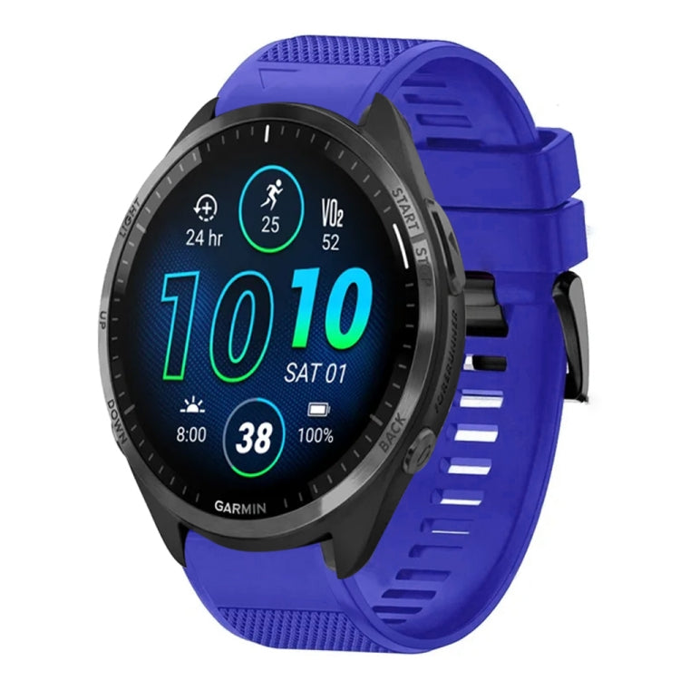 For Garmin Forerunner 965 Quick Release 22mm Silicone Watch Band(Dark Blue) - Watch Bands by buy2fix | Online Shopping UK | buy2fix