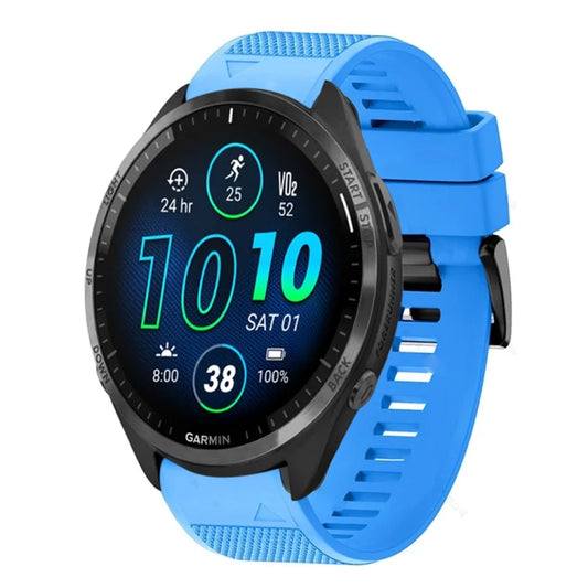For Garmin Forerunner 965 Quick Release 22mm Silicone Watch Band(Sky Blue) - Watch Bands by buy2fix | Online Shopping UK | buy2fix