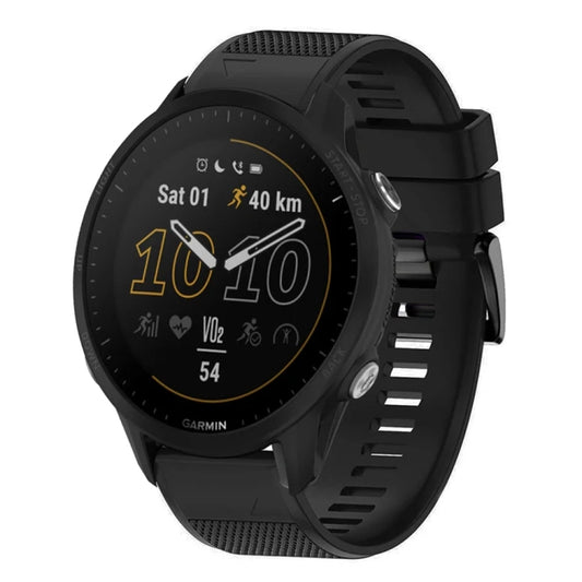For Garmin Forerunner 955 Quick Release 22mm Silicone Watch Band(Black) - Watch Bands by buy2fix | Online Shopping UK | buy2fix