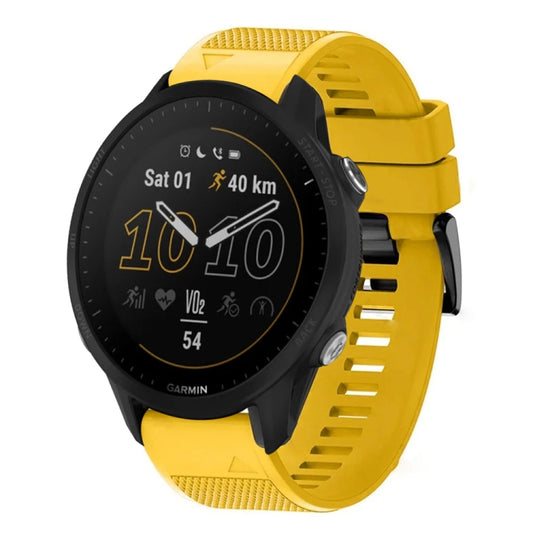 For Garmin Forerunner 955 Quick Release 22mm Silicone Watch Band(Yellow) - Watch Bands by buy2fix | Online Shopping UK | buy2fix
