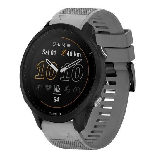 For Garmin Forerunner 955 Quick Release 22mm Silicone Watch Band(Grey) - Watch Bands by buy2fix | Online Shopping UK | buy2fix