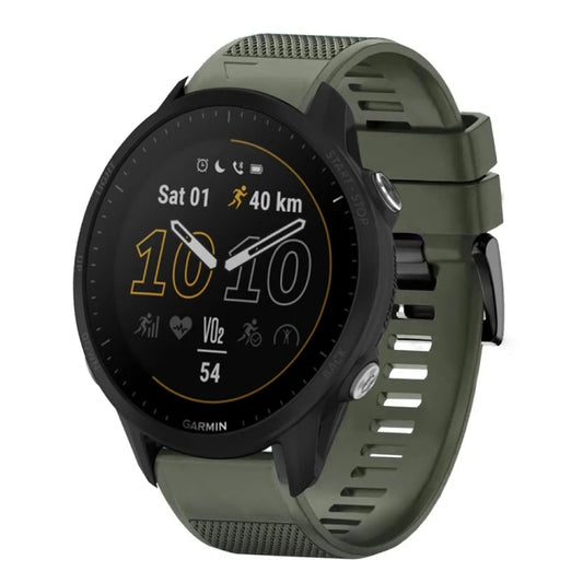 For Garmin Forerunner 955 Quick Release 22mm Silicone Watch Band(Army Green) - Watch Bands by buy2fix | Online Shopping UK | buy2fix