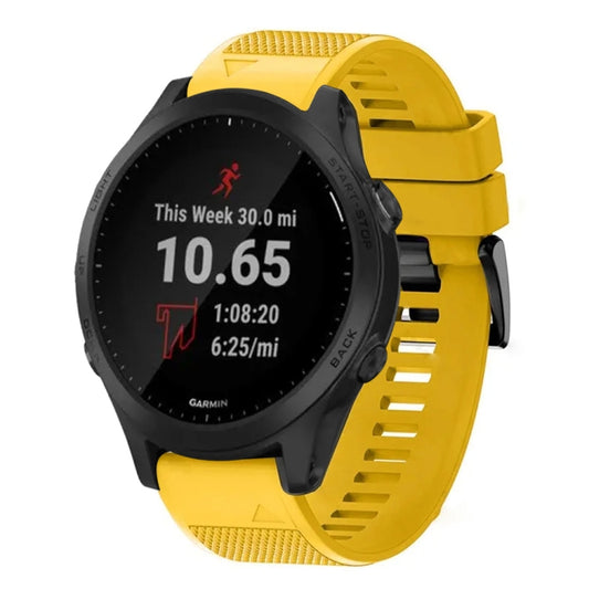 For Garmin Forerunner 945 Quick Release 22mm Silicone Watch Band(Yellow) - Watch Bands by buy2fix | Online Shopping UK | buy2fix