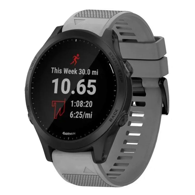 For Garmin Forerunner 945 Quick Release 22mm Silicone Watch Band(Grey) - Watch Bands by buy2fix | Online Shopping UK | buy2fix