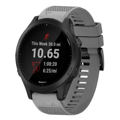 For Garmin Forerunner 945 Quick Release 22mm Silicone Watch Band(Grey) - Watch Bands by buy2fix | Online Shopping UK | buy2fix