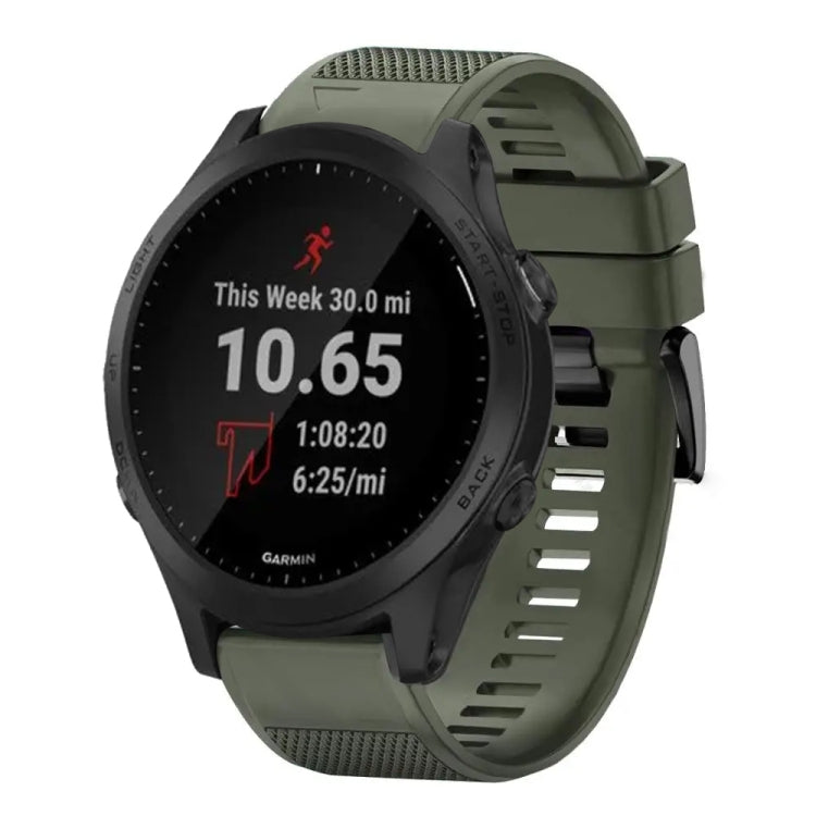 For Garmin Forerunner 945 Quick Release 22mm Silicone Watch Band(Army Green) - Watch Bands by buy2fix | Online Shopping UK | buy2fix