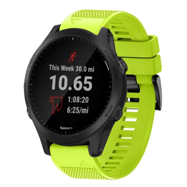 For Garmin Forerunner 945 Quick Release 22mm Silicone Watch Band(Lime Green) - Watch Bands by buy2fix | Online Shopping UK | buy2fix