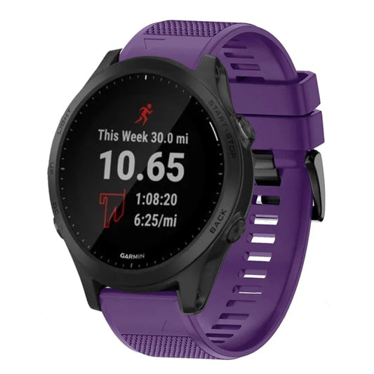 For Garmin Forerunner 945 Quick Release 22mm Silicone Watch Band(Purple) - Watch Bands by buy2fix | Online Shopping UK | buy2fix