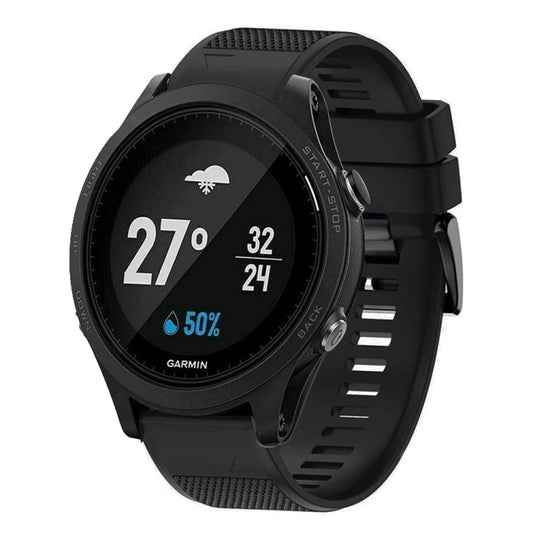 For Garmin Forerunner 935 Quick Release 22mm Silicone Watch Band(Black) - Watch Bands by buy2fix | Online Shopping UK | buy2fix