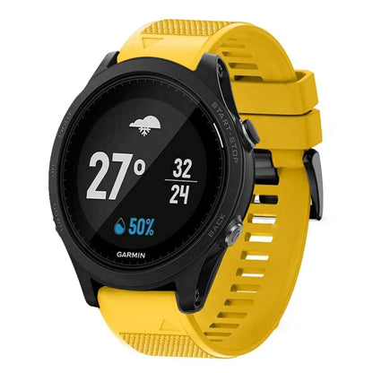 For Garmin Forerunner 935 Quick Release 22mm Silicone Watch Band(Yellow) - Watch Bands by buy2fix | Online Shopping UK | buy2fix