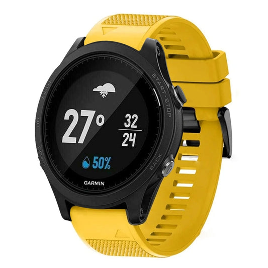 For Garmin Forerunner 935 Quick Release 22mm Silicone Watch Band(Yellow) - Watch Bands by buy2fix | Online Shopping UK | buy2fix