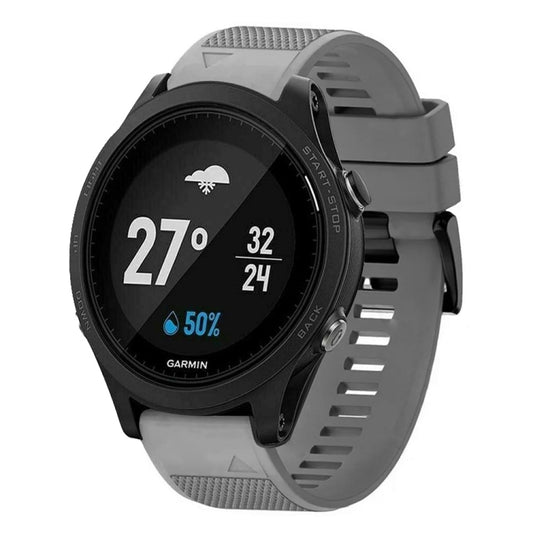 For Garmin Forerunner 935 Quick Release 22mm Silicone Watch Band(Grey) - Watch Bands by buy2fix | Online Shopping UK | buy2fix