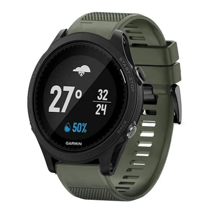 For Garmin Forerunner 935 Quick Release 22mm Silicone Watch Band(Army Green) - Watch Bands by buy2fix | Online Shopping UK | buy2fix