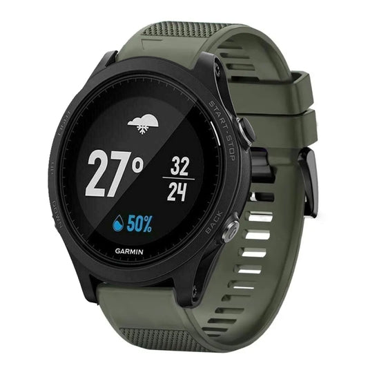 For Garmin Forerunner 935 Quick Release 22mm Silicone Watch Band(Army Green) - Watch Bands by buy2fix | Online Shopping UK | buy2fix