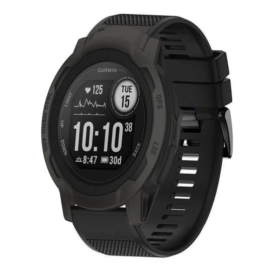 For Garmin Instinct 2 Quick Release 22mm Silicone Watch Band(Black) - Watch Bands by buy2fix | Online Shopping UK | buy2fix