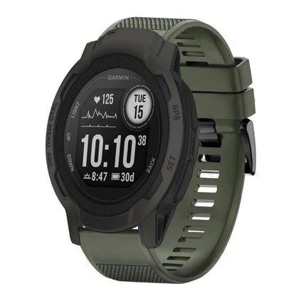 For Garmin Instinct 2 Quick Release 22mm Silicone Watch Band(Army Green) - Watch Bands by buy2fix | Online Shopping UK | buy2fix