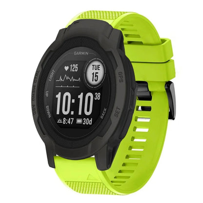 For Garmin Instinct 2 Quick Release 22mm Silicone Watch Band(Lime Green) - Watch Bands by buy2fix | Online Shopping UK | buy2fix