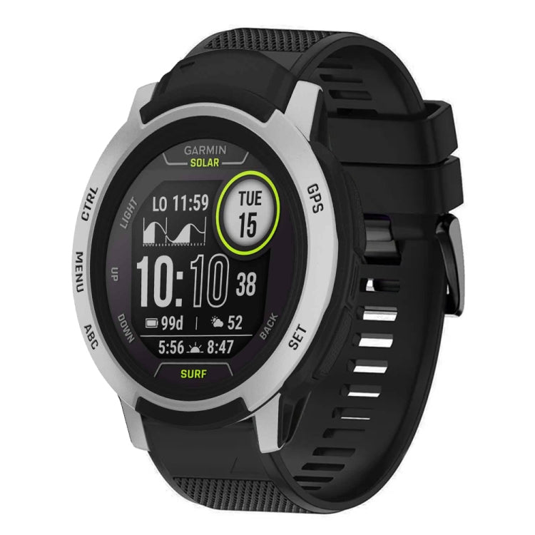 For Garmin Instinct Quick Release 22mm Silicone Watch Band(Black) - Watch Bands by buy2fix | Online Shopping UK | buy2fix