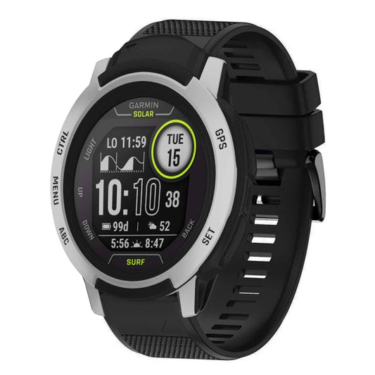 For Garmin Instinct Quick Release 22mm Silicone Watch Band(Black) - Watch Bands by buy2fix | Online Shopping UK | buy2fix