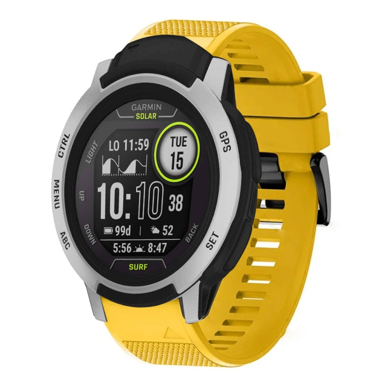 For Garmin Instinct Quick Release 22mm Silicone Watch Band(Yellow) - Watch Bands by buy2fix | Online Shopping UK | buy2fix