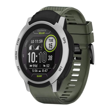 For Garmin Instinct Quick Release 22mm Silicone Watch Band(Army Green) - Watch Bands by buy2fix | Online Shopping UK | buy2fix