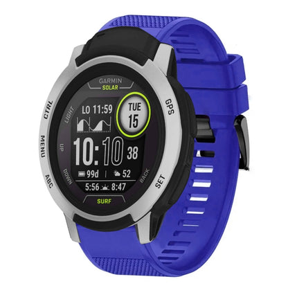 For Garmin Instinct Quick Release 22mm Silicone Watch Band(Dark Blue) - Watch Bands by buy2fix | Online Shopping UK | buy2fix