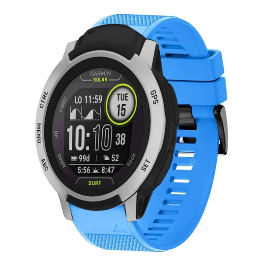 For Garmin Instinct Quick Release 22mm Silicone Watch Band(Sky Blue) - Watch Bands by buy2fix | Online Shopping UK | buy2fix