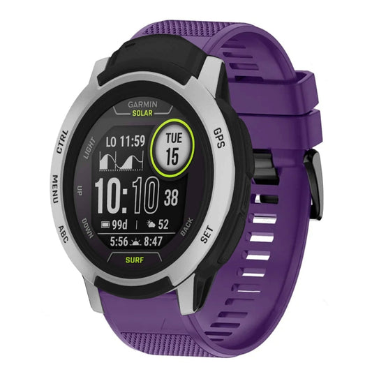 For Garmin Instinct Quick Release 22mm Silicone Watch Band(Purple) - Watch Bands by buy2fix | Online Shopping UK | buy2fix