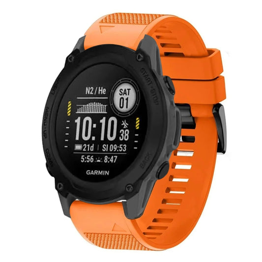 For Garmin Descent G1 Quick Release 22mm Silicone Watch Band(Orange) - Watch Bands by buy2fix | Online Shopping UK | buy2fix