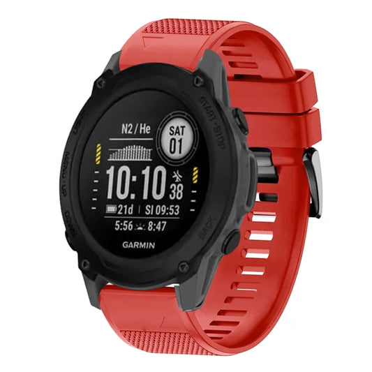 For Garmin Descent G1 Quick Release 22mm Silicone Watch Band(Red) - Watch Bands by buy2fix | Online Shopping UK | buy2fix