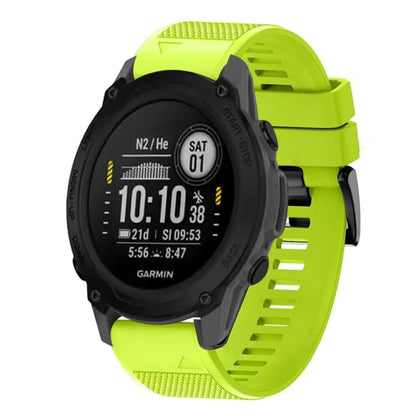 For Garmin Descent G1 Quick Release 22mm Silicone Watch Band(Lime Green) - Watch Bands by buy2fix | Online Shopping UK | buy2fix