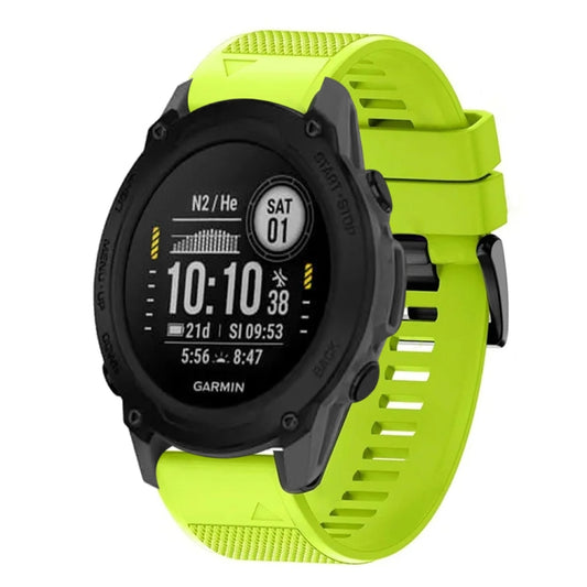 For Garmin Descent G1 Quick Release 22mm Silicone Watch Band(Lime Green) - Watch Bands by buy2fix | Online Shopping UK | buy2fix