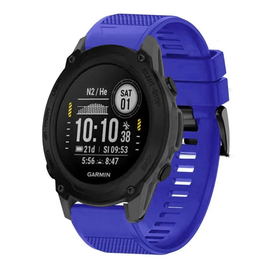 For Garmin Descent G1 Quick Release 22mm Silicone Watch Band(Dark Blue) - Watch Bands by buy2fix | Online Shopping UK | buy2fix